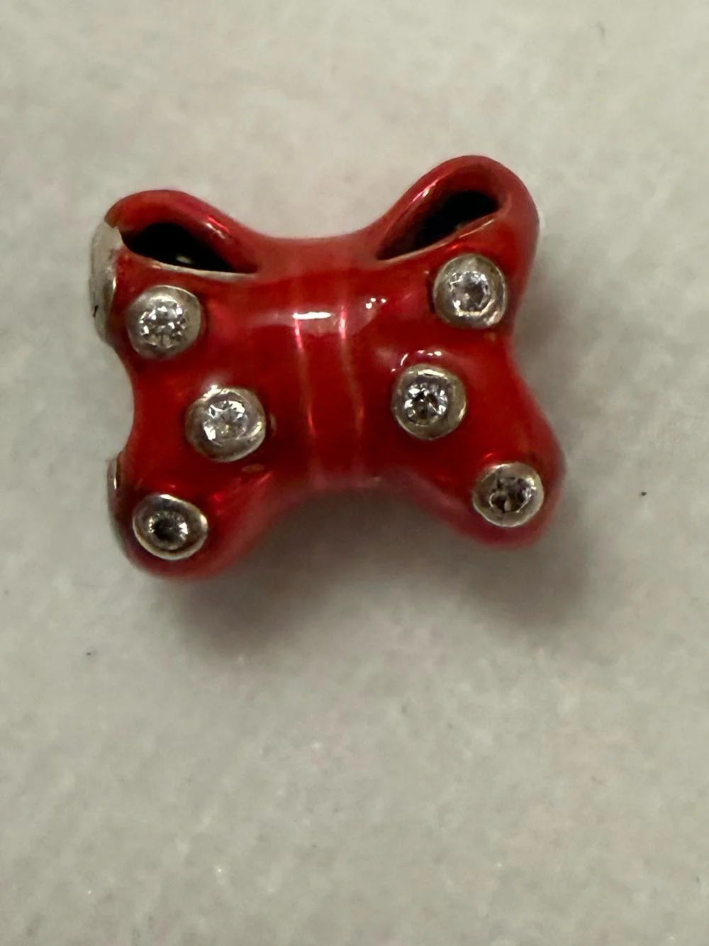 Chamilia Disney Red Minnie Mouse Bow Bracelet Charm